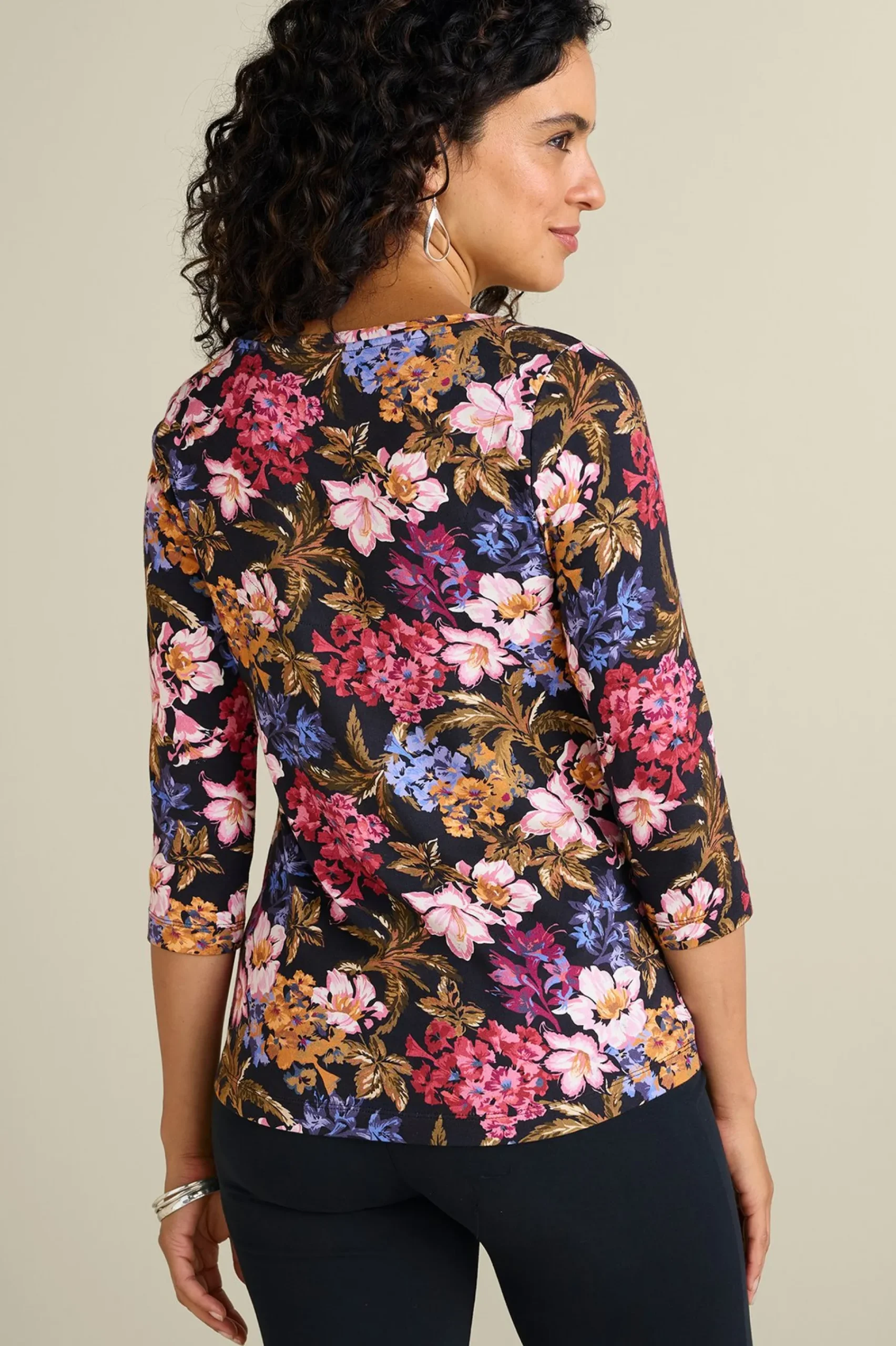 Soft Surroundings Soft Essential™ SUPIMA® 3/4 Sleeve Tee> Soft Essential Styles|Feminine Flourish