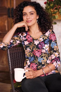 Soft Surroundings Soft Essential™ SUPIMA® 3/4 Sleeve Tee><noscript><img width=