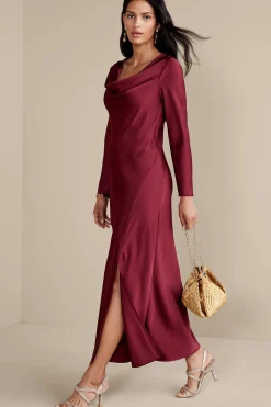 Soft Surroundings Solange Satin Dress> occasion dresses|solids
