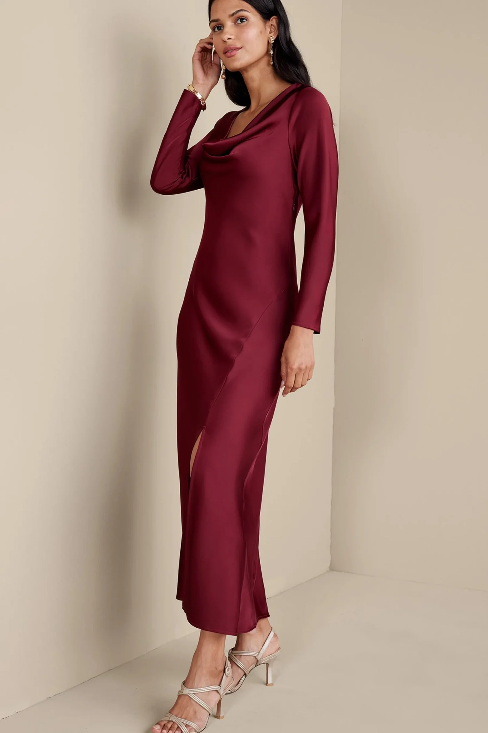 Soft Surroundings Solange Satin Dress> occasion dresses|solids