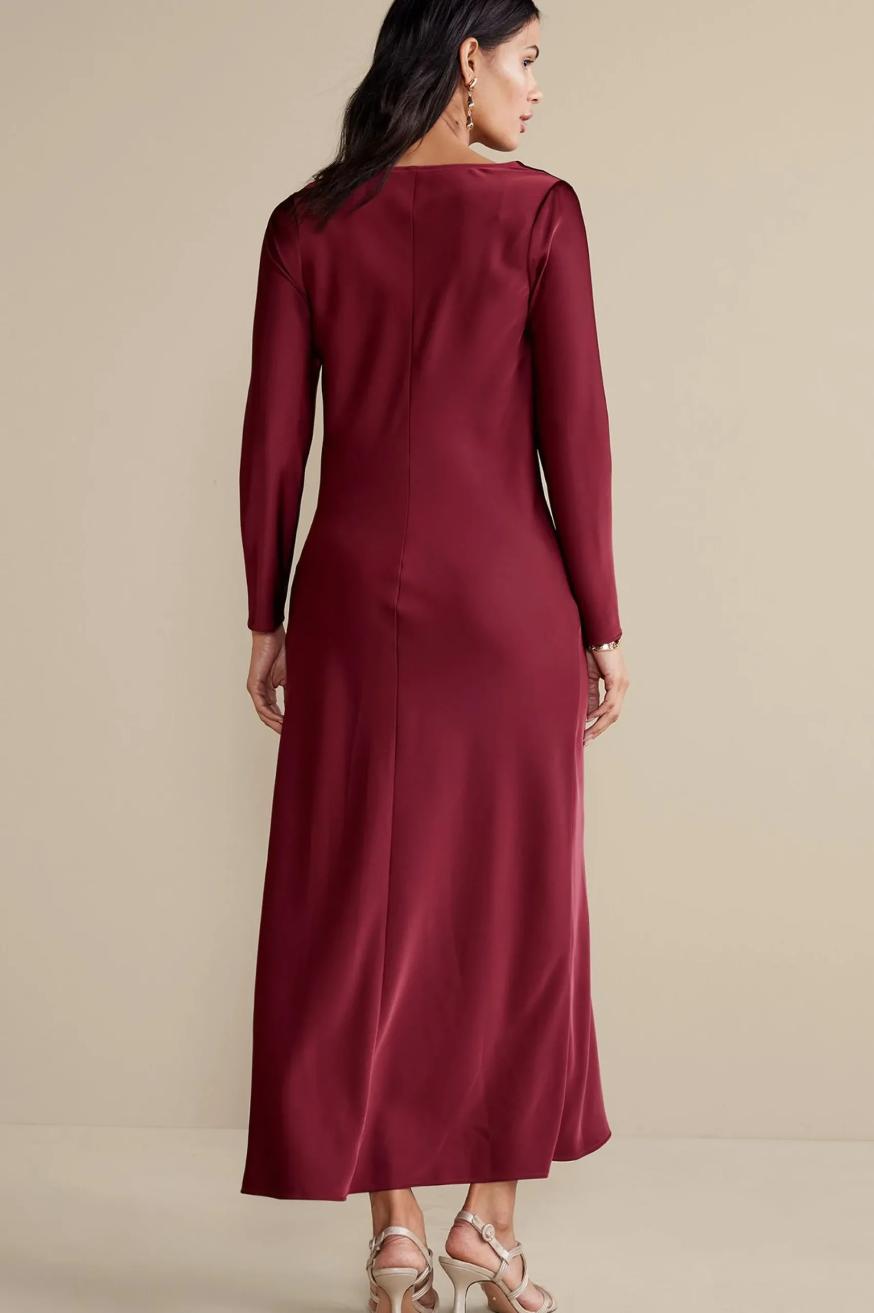 Soft Surroundings Solange Satin Dress> occasion dresses|solids