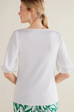 Soft Surroundings Tabitha Puff Sleeve Top><noscript><img width=