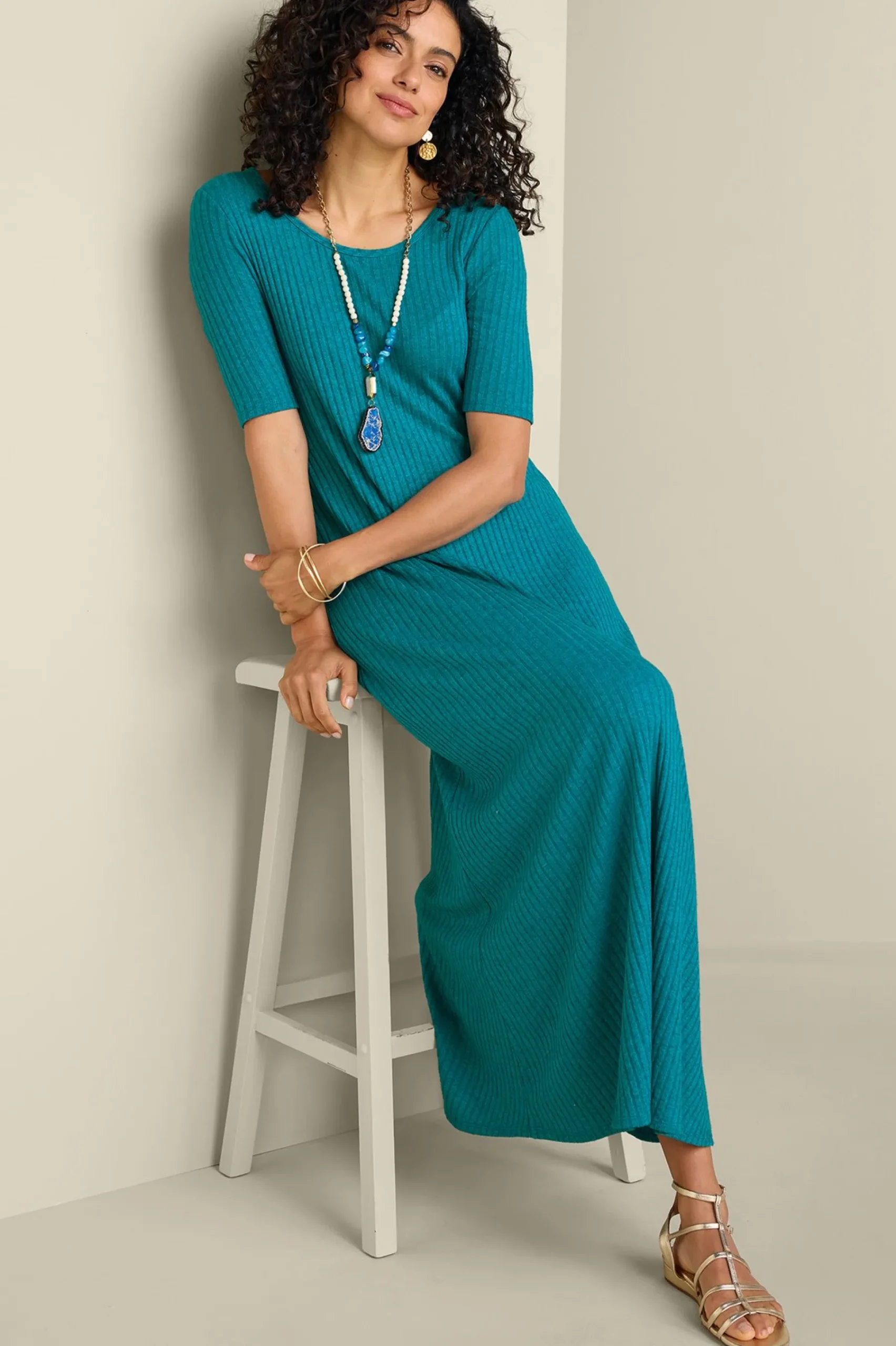 Soft Surroundings Textured Short Sleeve Santiago Dress> Everyday Styles|Vacation Shop