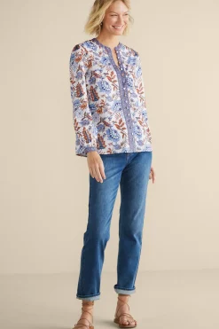Soft Surroundings Tracy Top> Feminine Flourish|Into The Blues