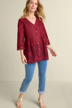 Soft Surroundings Trella Eyelet Top> Feminine Flourish|Vacation Shop