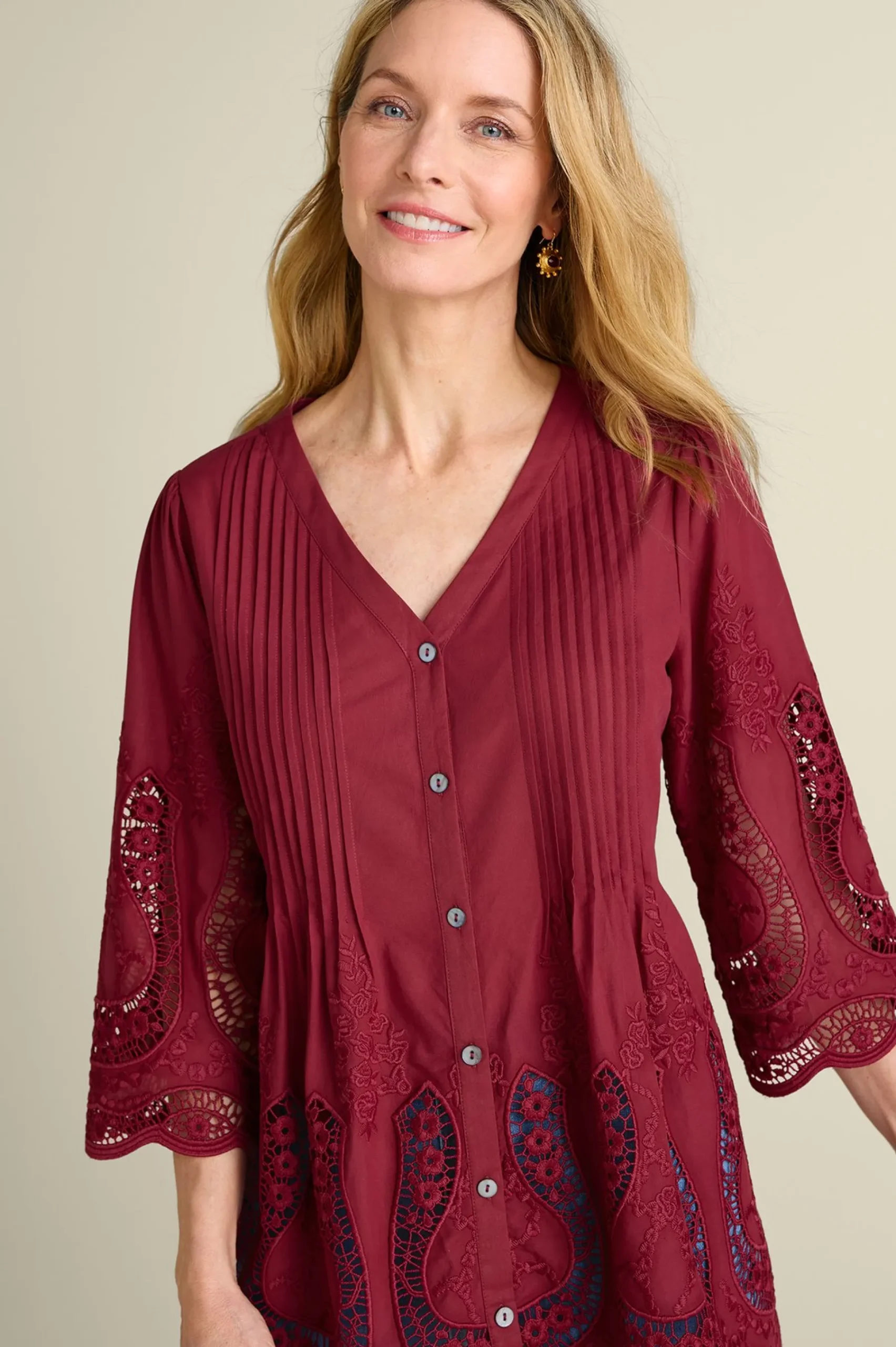 Soft Surroundings Trella Eyelet Top> Feminine Flourish|Vacation Shop
