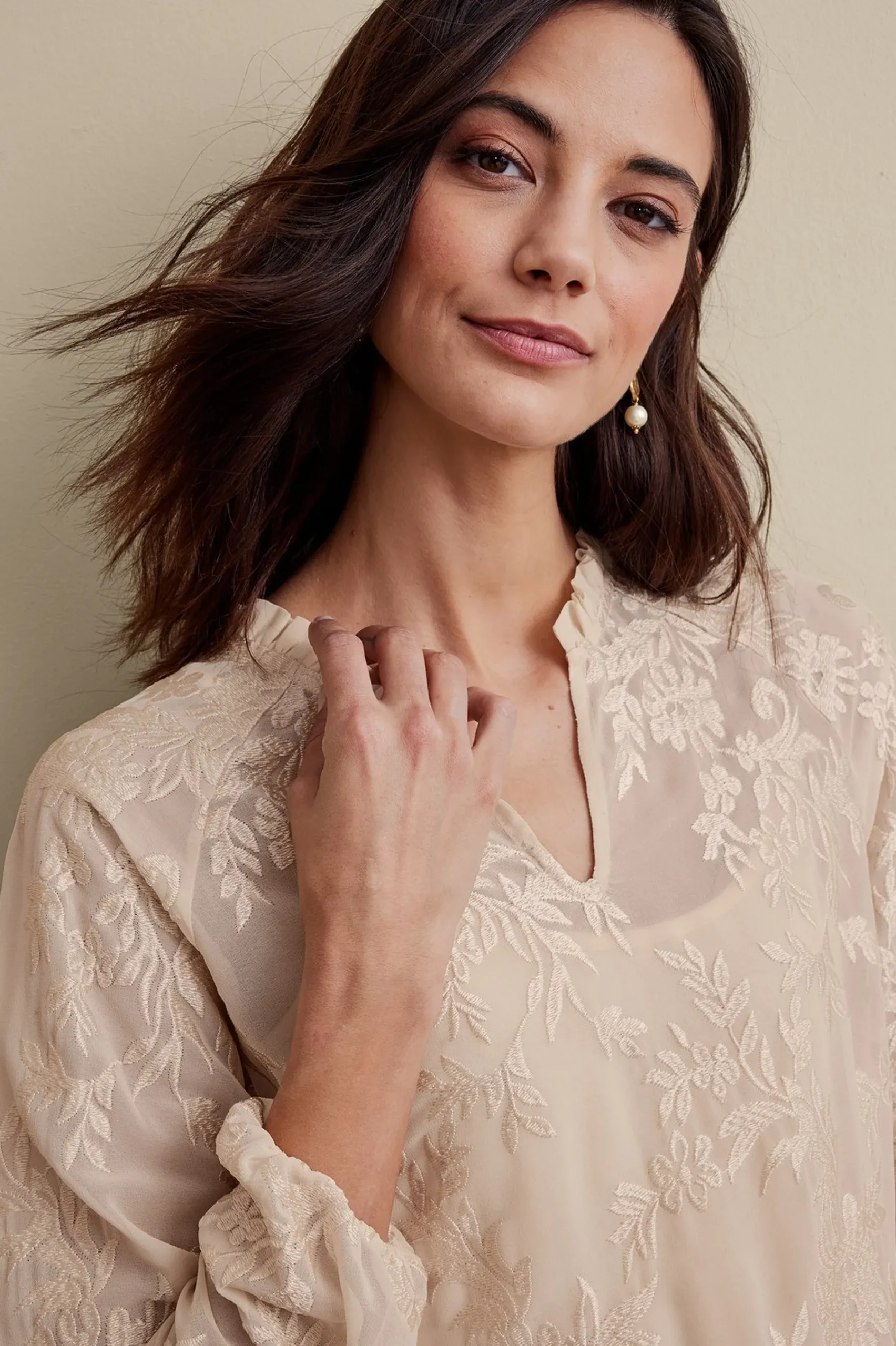 Soft Surroundings Tresa Lace Top> Feminine Flourish|Global Artistry