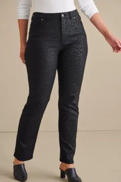 Soft Surroundings Ultimate Denim Animal Straight Leg Jeans> leggings|full length