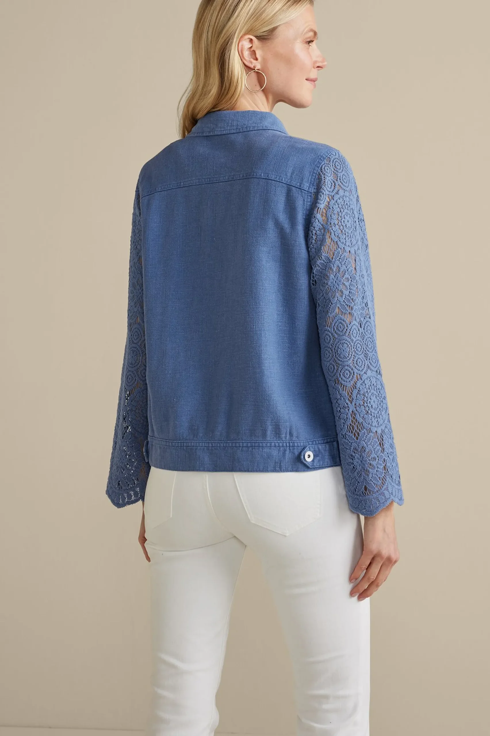 Soft Surroundings Varese Linen Blend Jacket> Feminine Flourish|Into The Blues