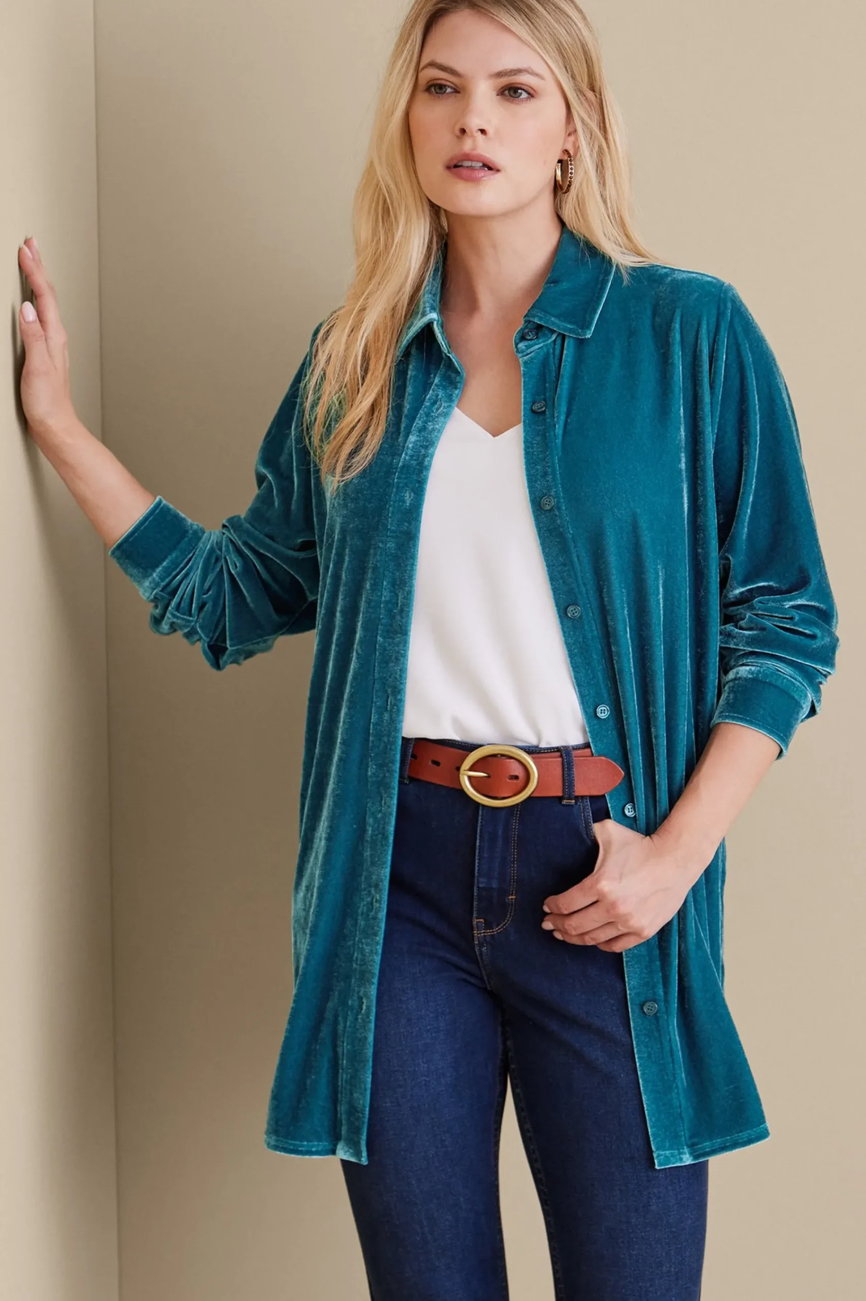 Soft Surroundings Velvet Boyfriend Tunic Shirt> Everyday Styles|EVelvet Styles