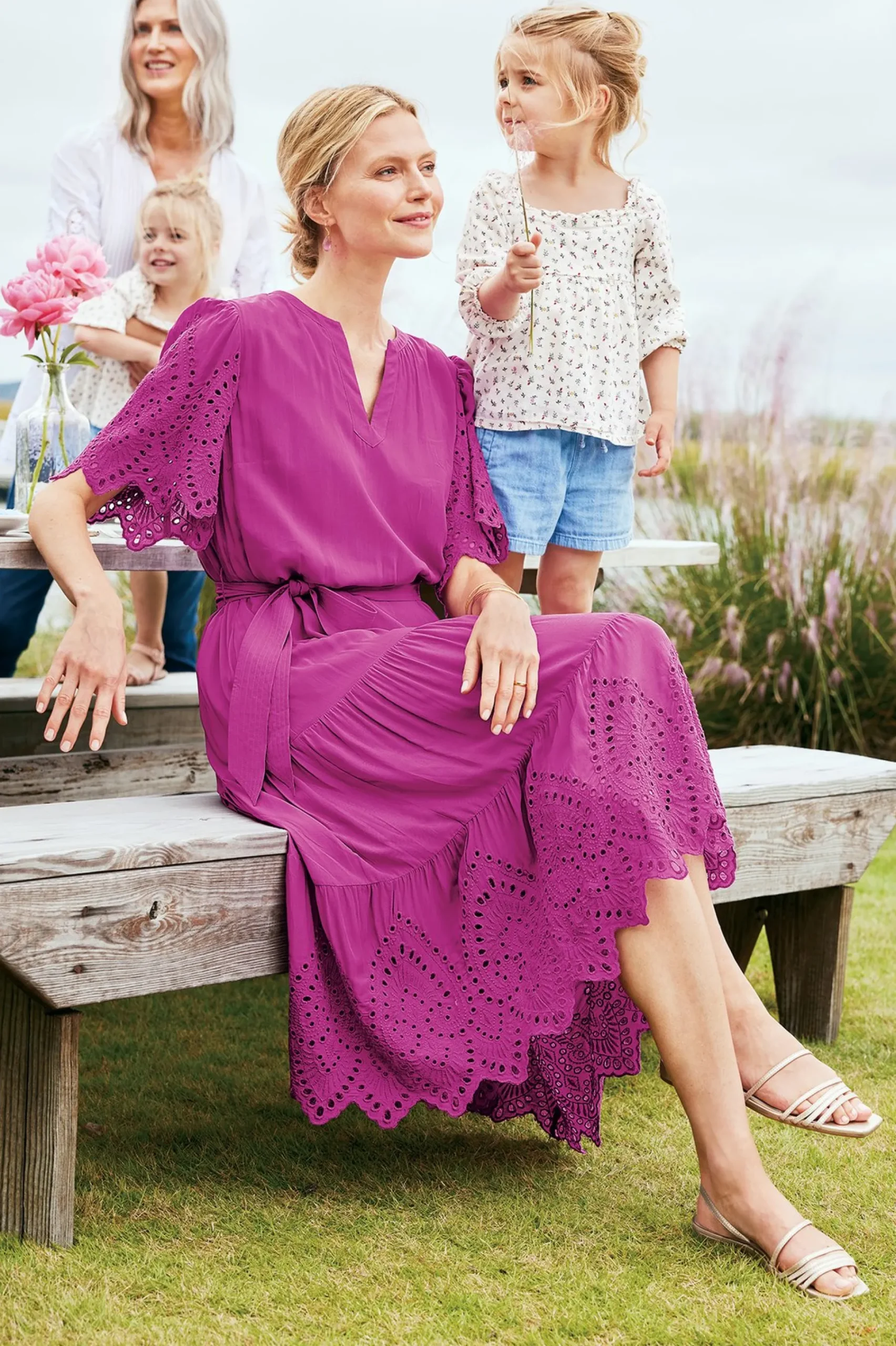 Soft Surroundings Verena Eyelet Midi Dress> Feminine Flourish|Vacation Shop