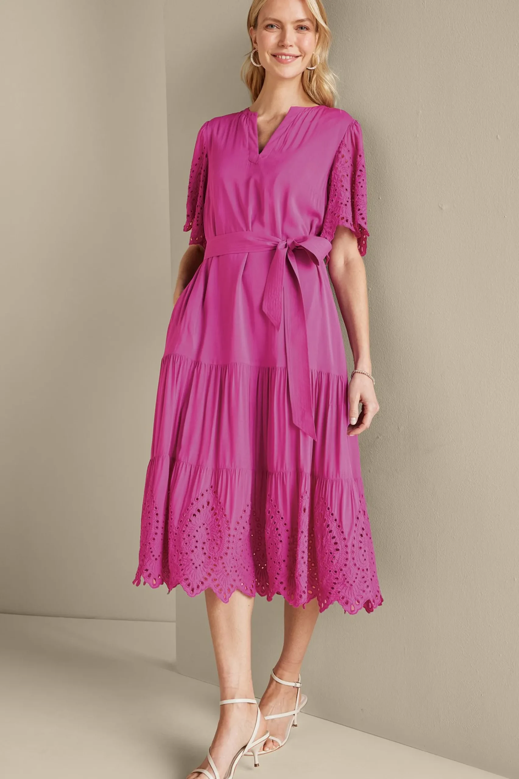 Soft Surroundings Verena Eyelet Midi Dress> Feminine Flourish|Vacation Shop