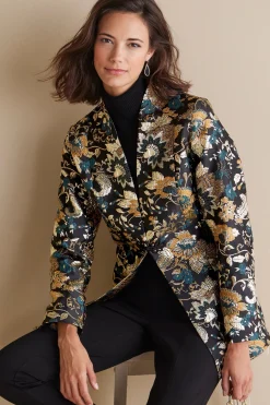 Soft Surroundings Viola Jacquard Jacket> Feminine Flourish|Global Artistry