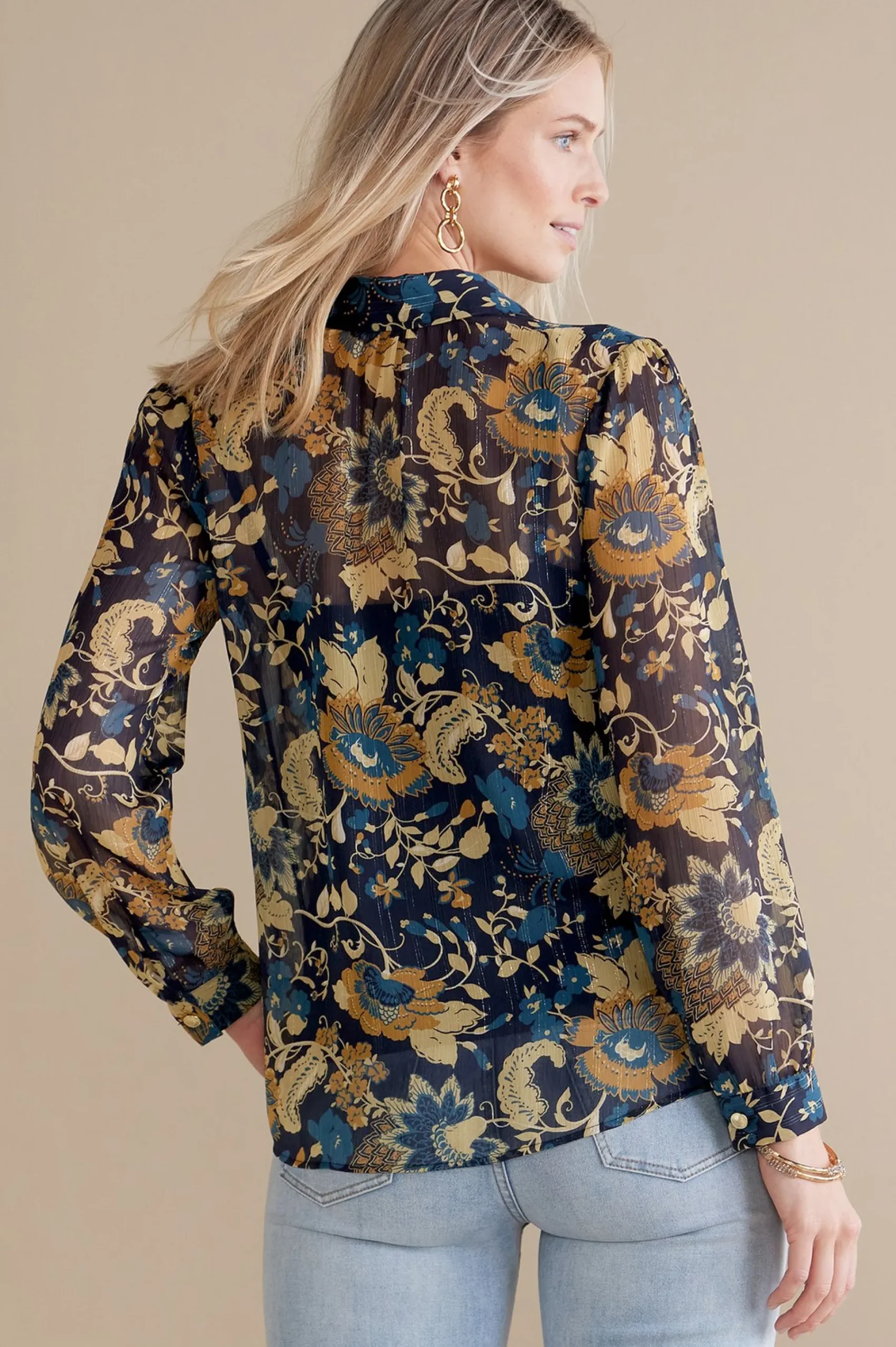 Soft Surroundings Viola Shimmer Blouse> Feminine Flourish|Everyday Styles