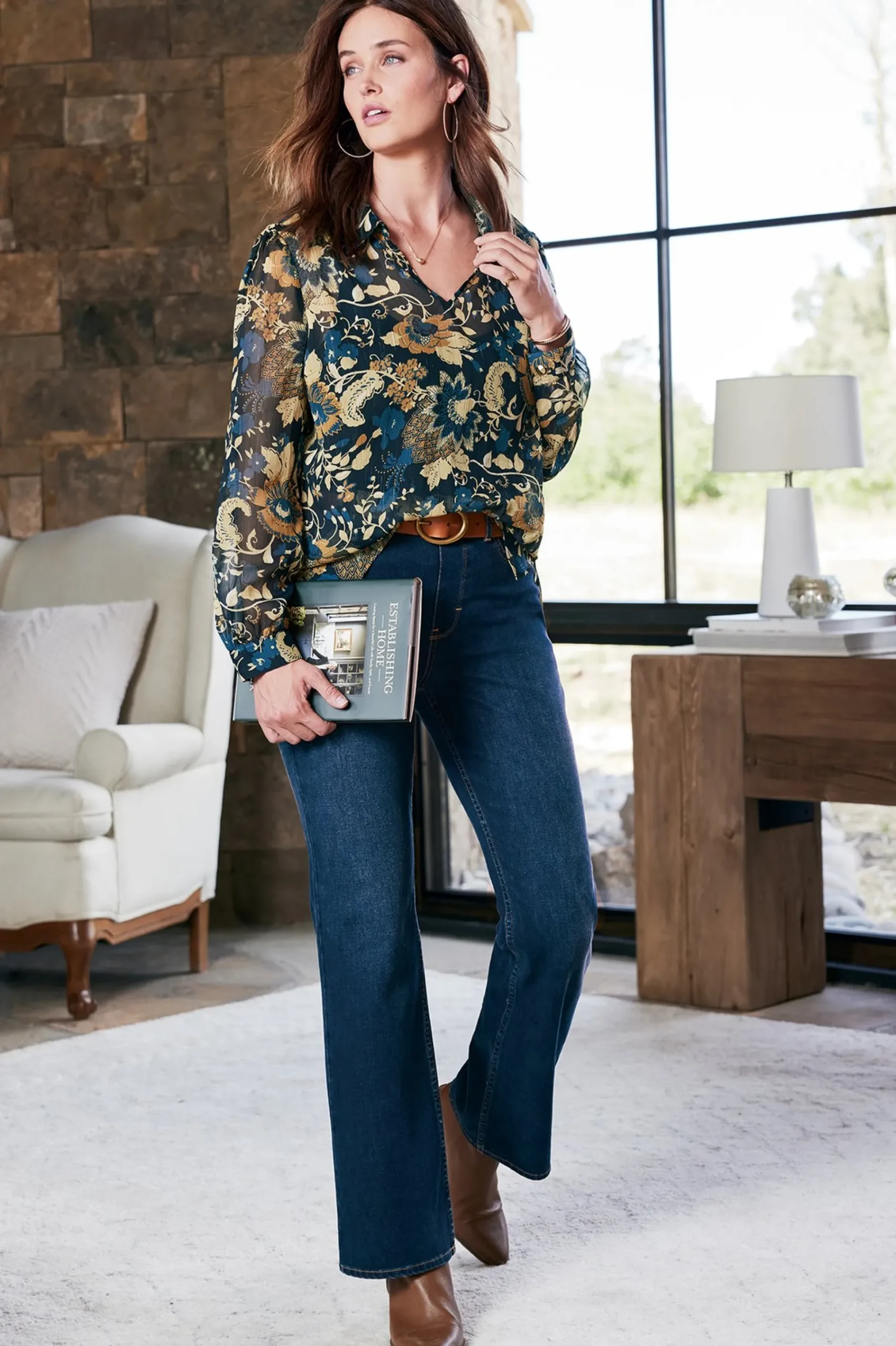 Soft Surroundings Viola Shimmer Blouse> Feminine Flourish|Everyday Styles