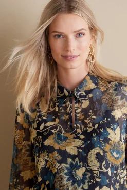 Soft Surroundings Viola Shimmer Blouse><noscript><img width=