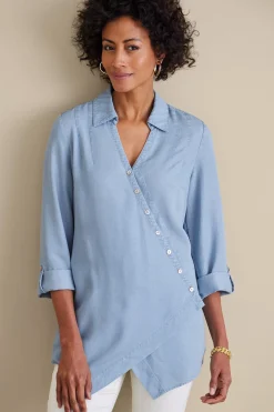 Soft Surroundings Washed TENCEL Tunic> Into The Blues|Vacation Shop