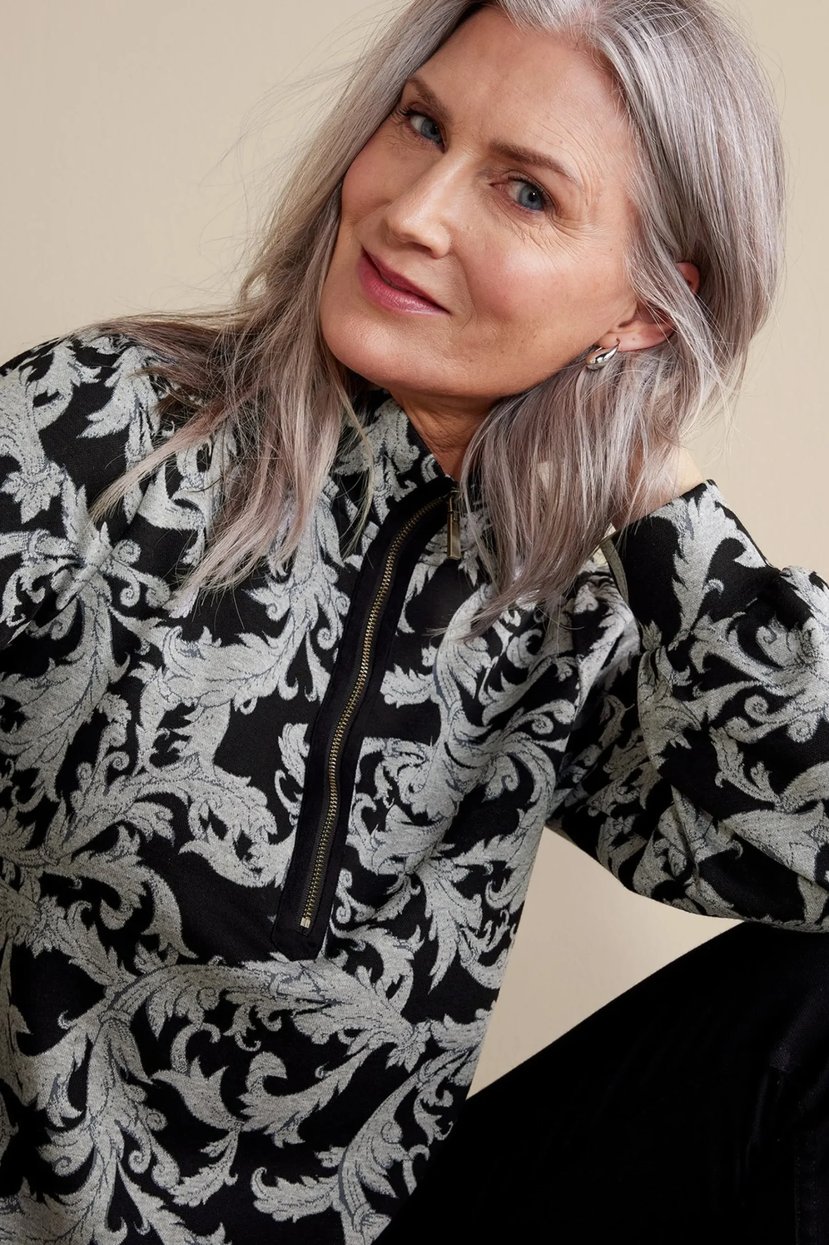 Soft Surroundings Winona Pullover> Feminine Flourish|long sleeve