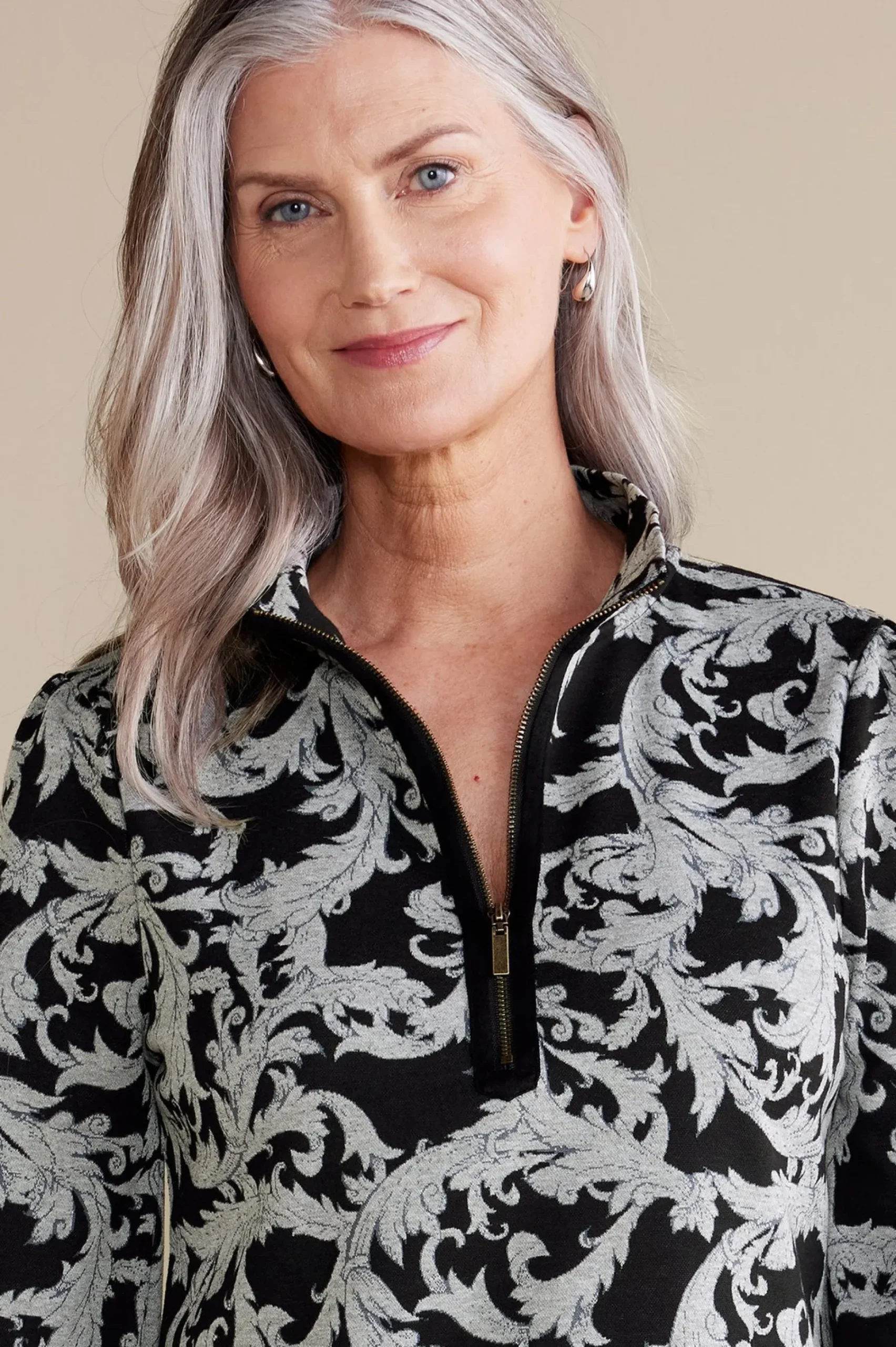 Soft Surroundings Winona Pullover> Feminine Flourish|long sleeve