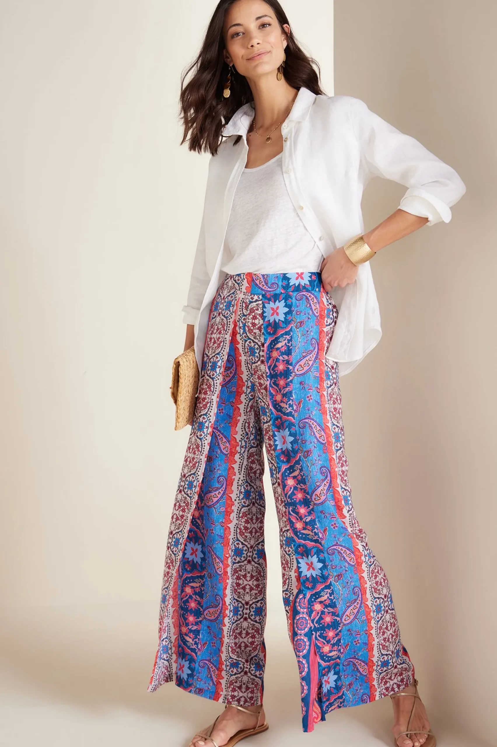 Soft Surroundings Women Talavera Pants> full length|wide leg