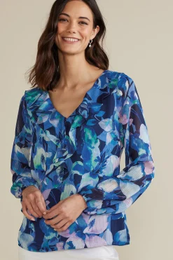 Soft Surroundings Xenia Ruffle Top> Feminine Flourish|long sleeve