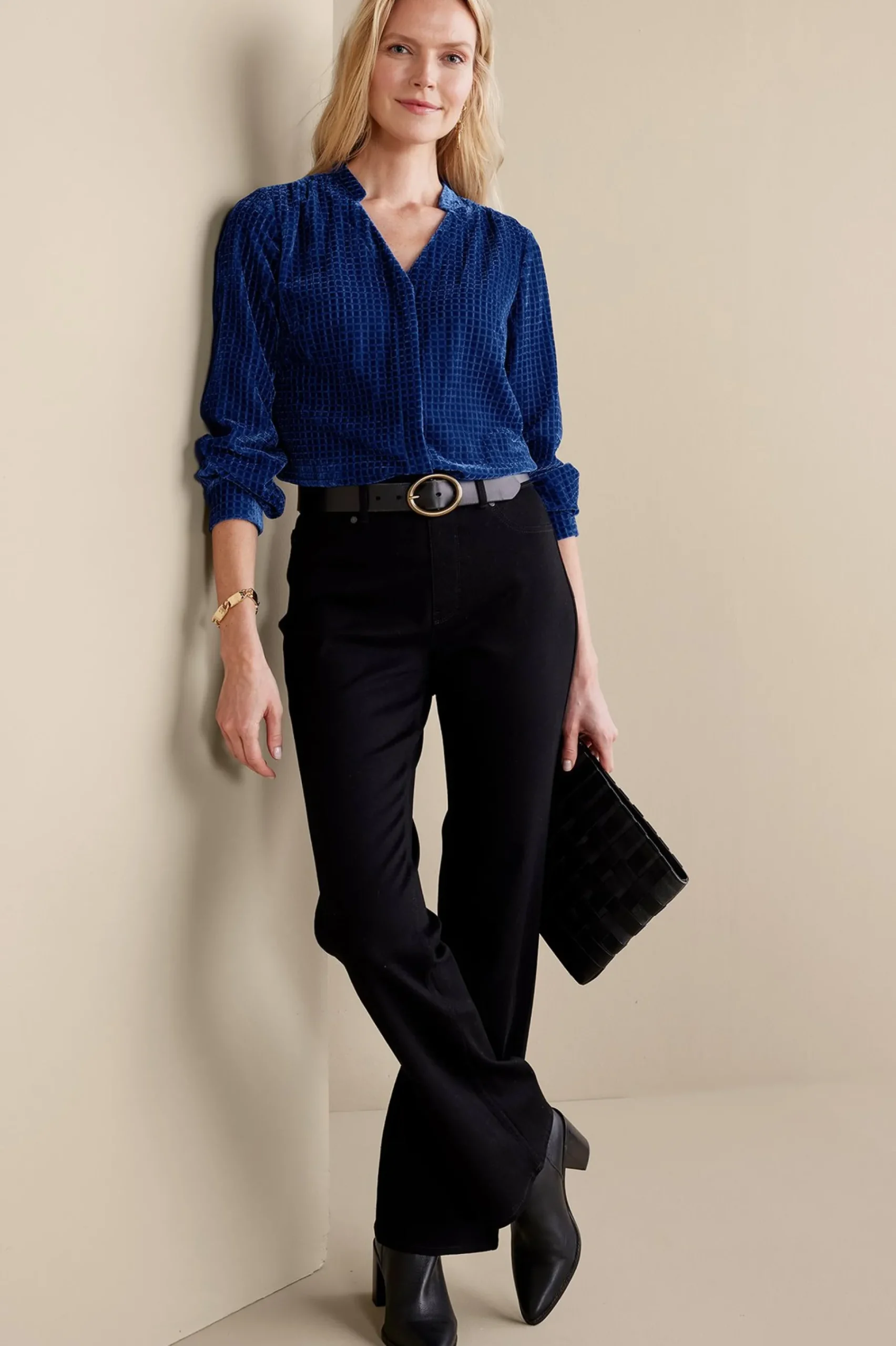 Soft Surroundings Zia Velvet Shirt> Into The Blues|Everyday Styles