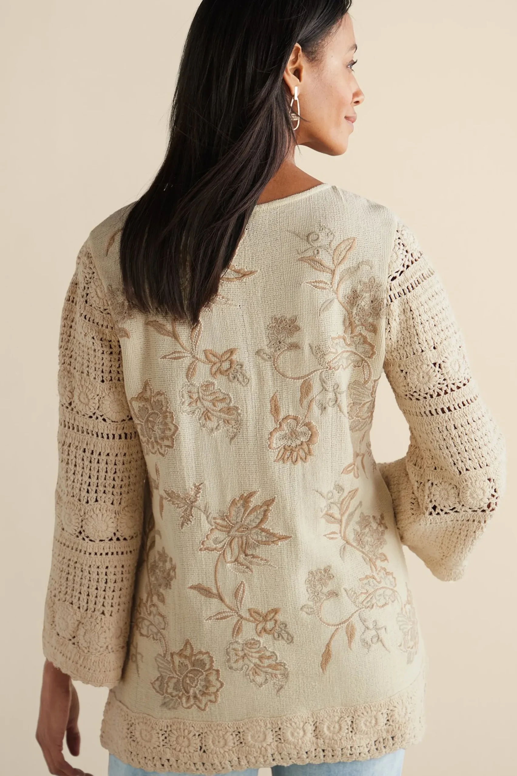 Soft Surroundings Zina Crochet Sweater> Feminine Flourish|Vacation Shop