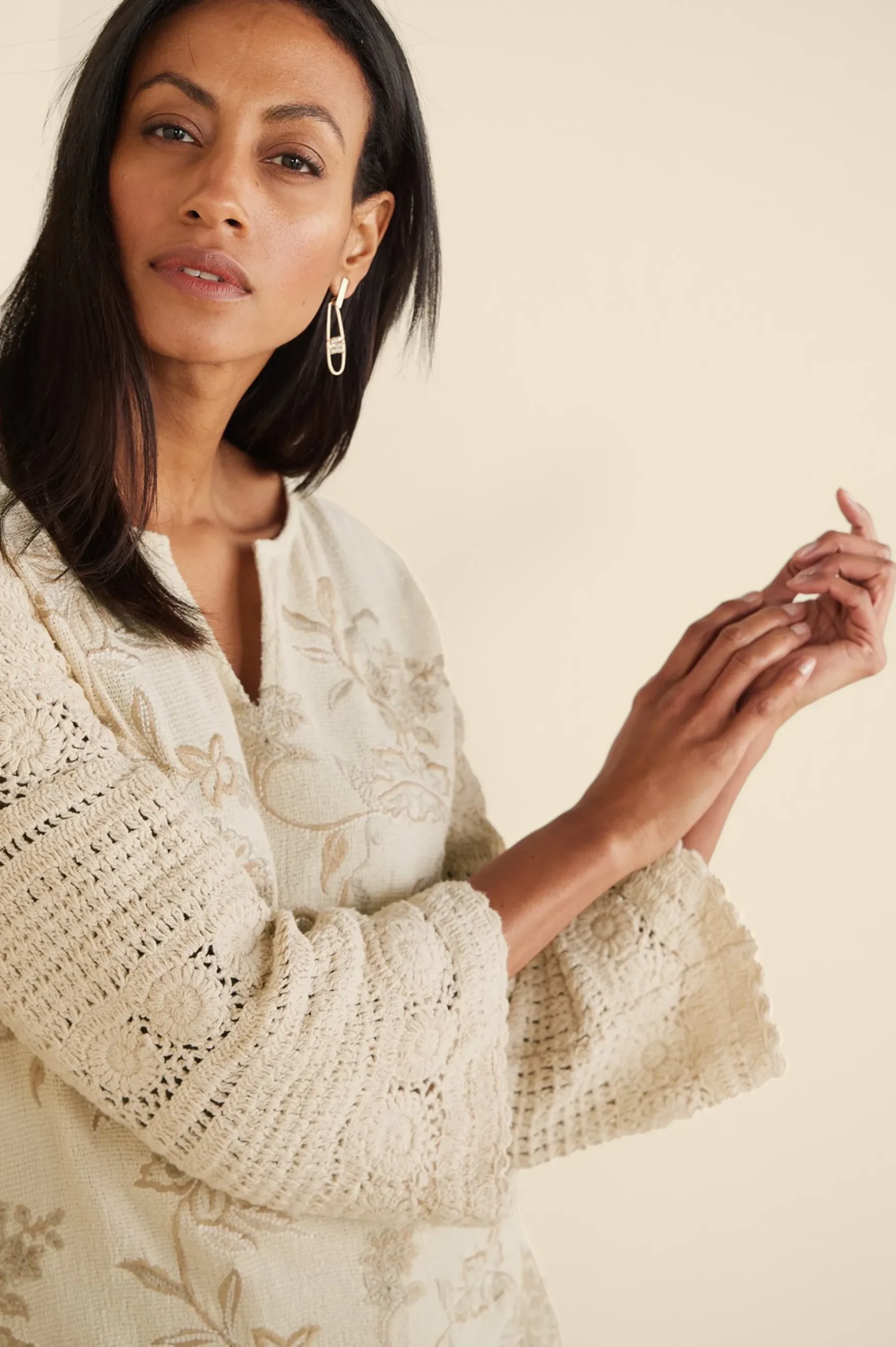 Soft Surroundings Zina Crochet Sweater> Feminine Flourish|Vacation Shop